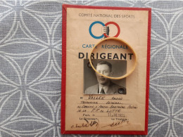 LUTTE CARTE REGIONALE DE DIRIGEANT  PERSONNAGE VALLEE ANDRE LUTTEUR TRESORIER GENERAL 1952 8.5 X 12.5 - Lutte