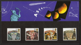 GB GREAT BRITAIN 1990 ASTRONOMY PRESENTATION PACK No 212 +ALL INSERTS PLANETS SPACE ZODIAC STONEHENGE TELESCOPE - Presentation Packs