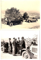2 Gdes Photos Orig. Maroc Ou Algérie, Hommes & Gendarme En Uniforme Renault Vivasix Cabriolet (1927-1930) & Autre Auto - Cars