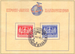 Alliierte Zone Exportmesse Hannover 1948 Gedenkblatt-16-4564 - Covers & Documents