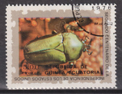 1976 Äquatorial-Guinea, Mi:GQ 854°, Yt:GQ 77-C, American Bicentenary (V) (animals And Plants)  Beetle, Käfer - Guinée Equatoriale