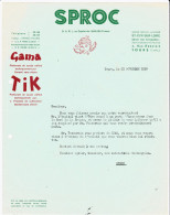 Lettre Commerciale De Tours (37) - 22 Novembre 1950 - Produits Sproc - Lessive Gama & Tik - Droguerie & Parfumerie