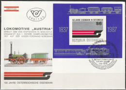 Österreich 1987 FDC Mi-Nr.1886 Block 9 150 Jahre Eisenbahn In Österreich ( ö 204) Versandkosten 1,00€-1,20€ - FDC