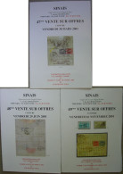 VENTES SINAIS 2001  3 Catalogues De Vente - Cataloghi Di Case D'aste