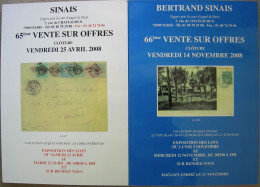 VENTES SINAIS 2008  2 Catalogues De Vente - Auktionskataloge