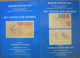 VENTES SINAIS 2010  2 Catalogues De Vente. - Cataloghi Di Case D'aste