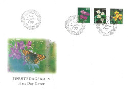 Norway Norge 1999 Native Plants,  Red Campion, Windflower, Alpine Yellow-violet MI 1303 - 1305 FDC - Briefe U. Dokumente