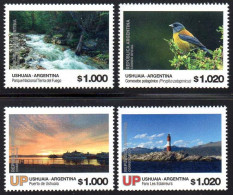 ARGENTINA 2023. Definitives 4 Values, Ushuaia National Park: Port, Lighthouse, Bird, Etc. Mint NH - Nuevos