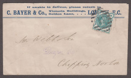1900 (Aug 12) C. Bayer & Co Commercial Cover With 1900 1/2d Green With "C.B. & Co" Perfin Tied By London Numeral - Lettres & Documents