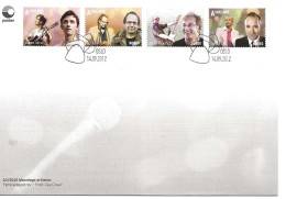 Norway Norge 2012 .Norwegian Popular Music (IV): Singers, Sondre Lark, Paus, Aleksandersen, Morten Abel,  Mi  1791-4 FDC - Covers & Documents