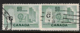 CANADA 1953 50c Textile Industry Official Types O4 And O6 SG O201, O201a U ZZ75 - Sobrecargados