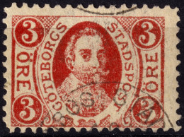 SUÈDE / SWEDEN - Local Post GÖTEBORG 3öre Red (1888) - VF Used - Local Post Stamps