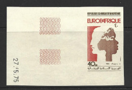 Mauritania Mauritanie 1975 EuropAfrique Single Imperforate / Non Dentele Marginal MNH - Mauritanie (1960-...)