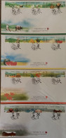 FDC Taiwan 2000 Weather Stamps- Four Seasons Spring Summer Autumn Winter Climate - FDC