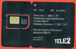 Kazakhstan. Plastic Card With A Sim-card.Phonecards Tele-2. New Card. - Kazachstan