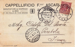 CARPI - MODENA - CARTOLINA COMMERCIALE PUBBLICITARIA "CAPPELLIFICIO F.LLI ASCARI" - 1913 - Carpi