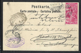 SUISSE 1900: CP Ill. De St Gall (SG) à Madrisa (Voralberg, Autriche) Affr. 10c Avec Le ZNr. 78B - Storia Postale