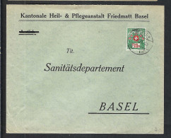 SUISSE 1928: LSC De Bâle (BS) Intra Muros, Affr. Avec TP De Franchise De 10c No 509 - Franquicia