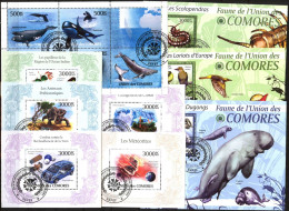 {14} Comoros Islands X 27 Different Topical Sheets Used 4 Scans - Collections (sans Albums)