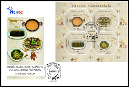 Turkey, Türkei - 2012 -  Our Local Dishes (Karadeniz) Gastronomy /// First Day Cover & FDC - Brieven En Documenten