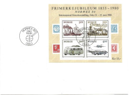 Norge Norway 1980 Norwex 80 Transport Bloc With Special Cancellation Opening Day Mi Bloc 3 FDC - Briefe U. Dokumente