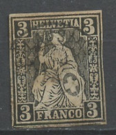 Suisse - Switzerland - Schweiz 1862 Y&T N°34 - Michel N°21 (o) - 3c Helvétia Assise - Usati