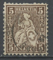 Suisse - Switzerland - Schweiz 1862 Y&T N°35 - Michel N°22 (o) - 5c Helvétia Assise - Usati