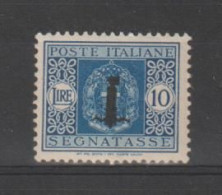 R.S..:1944  SEGNATASSE  SOPRST.  -  £. 10  AZZURRO  N. -  SASS. 71 - Strafport