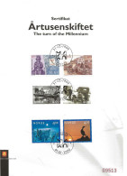 Norge Norway 1999-2000- Millennium Souvenir Sheet With 6 Stamps  - Cancelled 31.12.99 / 1.1.2000 - Lettres & Documents