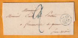 1838 - Lettre Pliée Avec Correspondance De 2 Pages De Paris, Dateur, Vers Franconville, Grand Cachet Fleurons Simples - 1801-1848: Precursori XIX