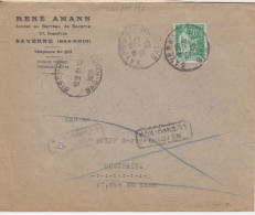 Lettre à Entête "René Amann" Obl. Saverne Le 30/12/38 (Tarif Du 17/11/38) Sur N° 367 90c Paix - 1932-39 Paix