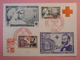 BQ3 ALGERIE  BELLE CARTE  CROIX ROUGE 1954 ORAN  A  AUCH FRANCE +VIGNETTE + AFF. INTERESSANT+ + - Covers & Documents