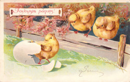 Pâques - Trois Poussins - Cartes Postales Anciennes - Ostern