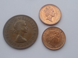 Vintage !  Lot 1966/1996/2009 DEI Gratia Regina F.D. Queen Elizabeth II One Penny Coin (#152) - Colecciones