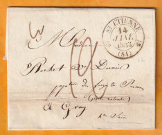 1833 - Lettre Pliée Avec Corresp. De SAINT ETIENNE Grand Cachet Fleurons Simples Vers GRAY, Haute Saône - 1801-1848: Précurseurs XIX