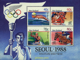 70215 MNH NUEVA ZELANDA 1988 24 JUEGOS OLIMPICOS VERANO SEUL 1988 - Chevaux