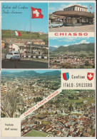 N. 2 CARTOLINE CHIASSO TICINO VEDUTE SALUTI DAL CONFINE ITALO SVIZZERO F/G VIAGGIATE 1968 1974 - Chiasso