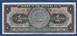 MEXICO - P. 38c – 1 Peso 1945 AUNC, S/n W 1245308 - Mexico