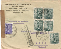Deux (2) Lettres 1939-1940 Barcelone Por Via Aera  Destination Swissera - Barcelona