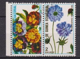 1979 Äquatorial-Guinea, Mi:GQ 1594A+1595A, (X) Blumen-Sträusse Bouquets,Tricolor Roggli Jatte+ Pincushion Flower - Guinée Equatoriale