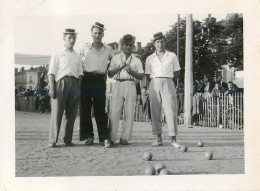 PHOTOGRAPHIE ANCIENNE : ANSE PARTIE DE PETANQUE JOUEURS DE BOULES LYONNAISE ? PHOTO-PLAN VILLEFRANCHE-SUR-SAONE 69 SPORT - Anse