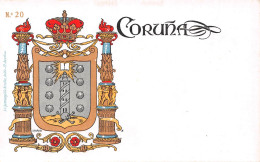 Espagne - CORUNA Par Eriado - Escudo De Armas, Armoiries - Lith. Hermenegildo Miralles, Barcelona N'20 - Précurseur - La Coruña
