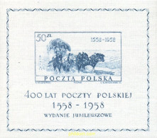 57115 MNH POLONIA 1958 EXPOSICION DEL 4 CENTENARIO DEL CORREO - Chevaux