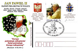 POLONIA POLSKA POLAND - 2004 ELK 5° Visita Di Pope Papa GIOVANNI PAOLO II Su Cartolina Poste Polacche - 2720 - Covers & Documents