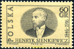 166884 MNH POLONIA 1966 50 AÑOS DE LA MUERTE DEL ROMANTICO HENRYK SIENKIEWICZ - Autres & Non Classés