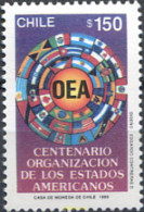 303474 MNH CHILE 1990 CENTENARIO ORGANIZACION DE LOS ESTADOS AMERICANOS - Otros & Sin Clasificación