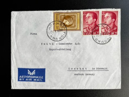 GREECE 1962 AIR MAIL LETTER ATHENS ATHINAI TO HOCHST IM ODENWALD 30-01-1962 GRIEKENLAND - Covers & Documents