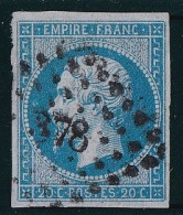 France N°14Ae - Bleu Sur Lilas - Oblitéré - TB - 1853-1860 Napoleon III