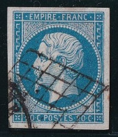 France N°14A - Oblitéré Grille - TB - 1853-1860 Napoleon III