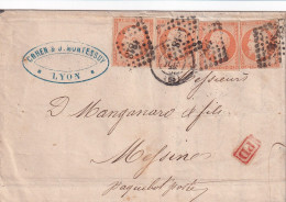 France N°16 X 4 - Pour Meyssine 1862 - Lettre - B/TB - 1853-1860 Napoleon III